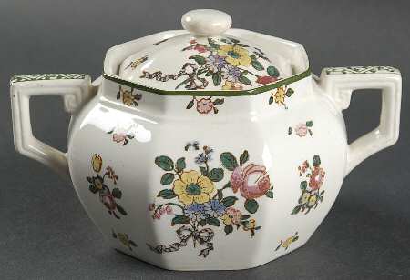 Old Leeds Spray Sugar Bowl & Lid