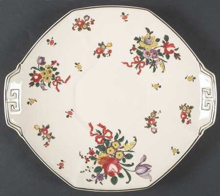 Old Leeds Spray Handled Cake Plate