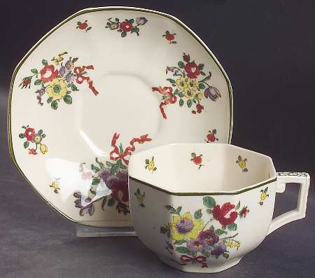 Old Leeds Spray Oversized Cup & Saucer Set