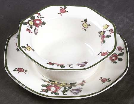 Old Leeds Spray Ramekin & Saucer Set