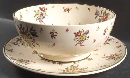 Old Leeds Spray Punch Bowl & Stand
