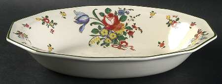 Old Leeds Spray 9" Oval Vegetable Bowl