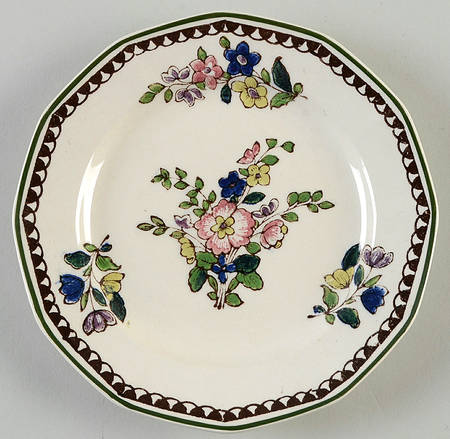 Old Leeds Spray Salad Plate