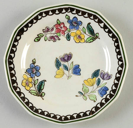 Old Leeds Spray Bread & Butter Plate
