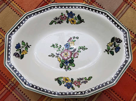 Old Leeds Spray 9" Oval Vegetable Bowl