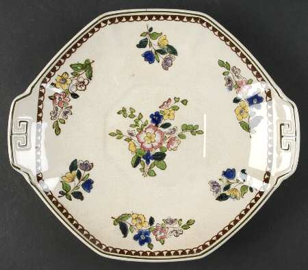 Old Leeds Spray Handled Cake Plate