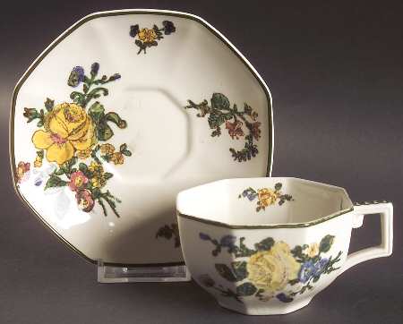 Old Trentham Sprays Flat Cup & Saucer Set