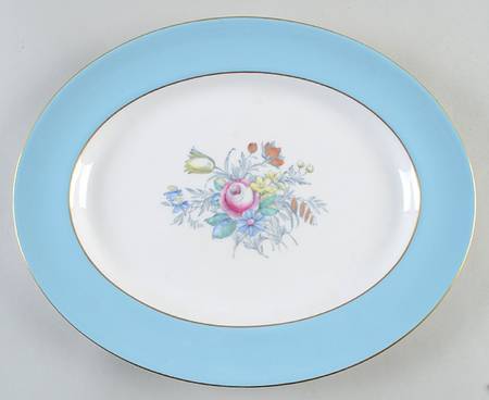 Old Westbury Blue 12" Oval Serving Platter