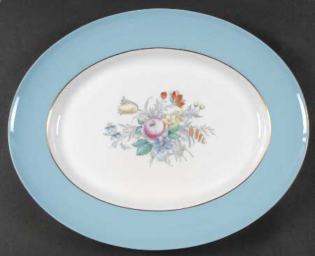Old Westbury Blue 14" Oval Serving Platter