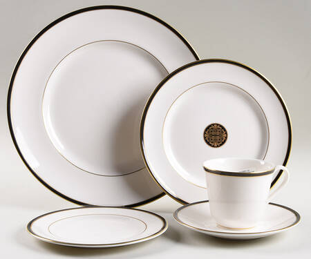 Oxford Black 5 Piece Place Setting