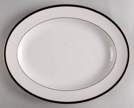 Oxford Black 13" Oval Serving Platter