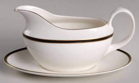 Oxford Black Gravy Boat & Underplate