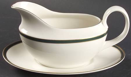 Oxford Green (England) Gravy Boat & Underplate