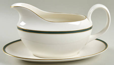 Oxford Green (England) Gravy Boat & Underplate