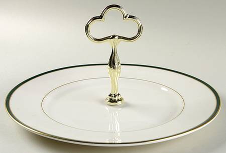 Oxford Green (England) Round Serving Plate with Handle (DP)