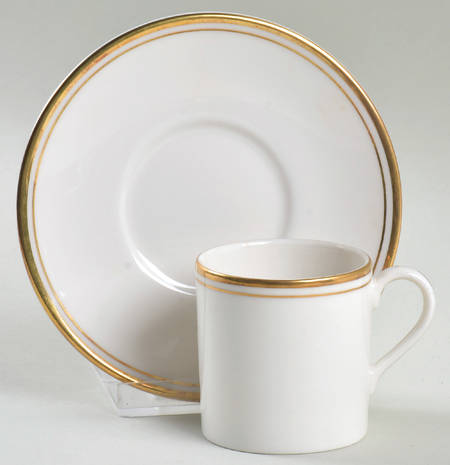 Oxford Gold Flat Demitasse Cup & Saucer Set