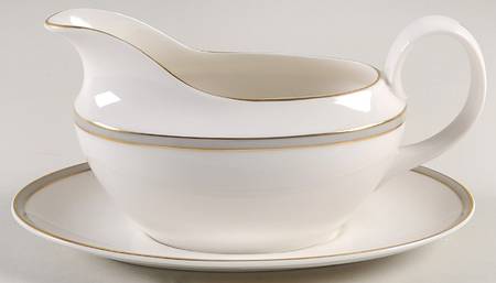 Oxford Gray Gravy Boat & Underplate