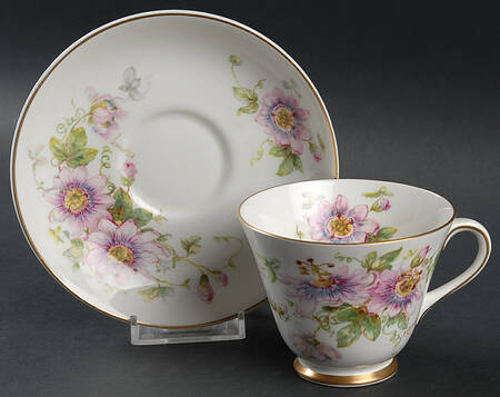 Passion Flower Footed Cup & Saucer Set