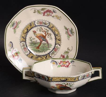 Pekin Flat Cream Soup Bowl & Saucer Set
