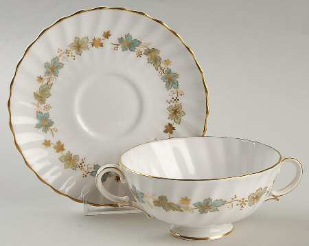 Piedmont Footed Cream Soup Bowl & Saucer Set