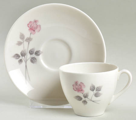 Pillar Rose Flat Demitasse Cup & Saucer Set