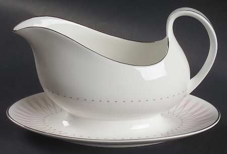 Pink Radiance Gravy Boat with Attached Underplate