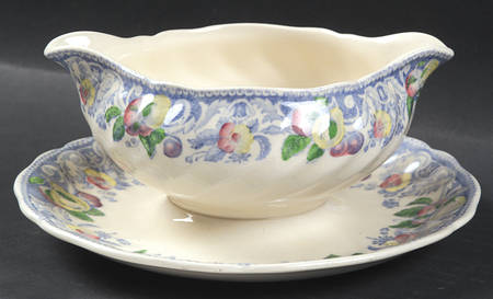 Pomeroy Blue, Multicolor Gravy Boat with Attached Underplate