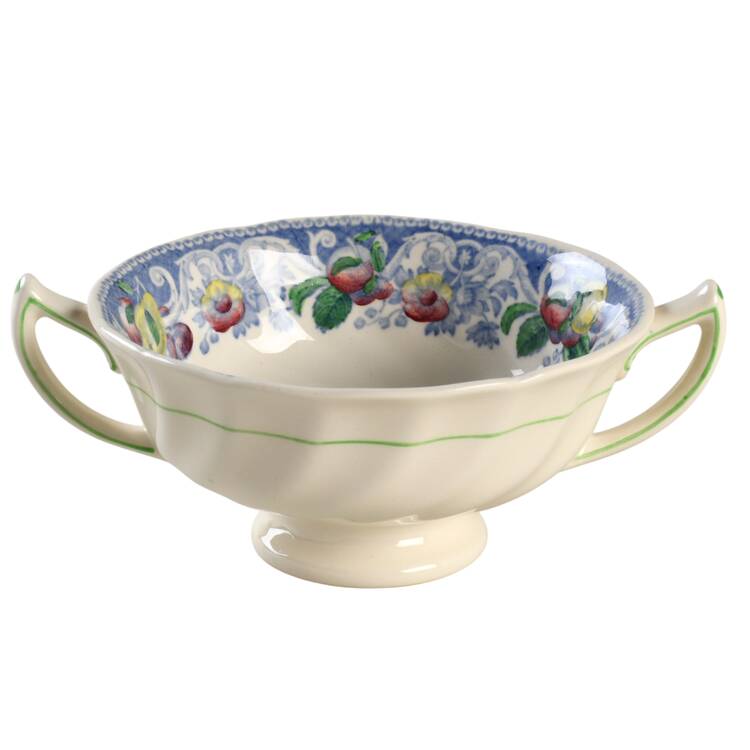 Pomeroy Blue, Multicolor Footed Cream Soup Bowl
