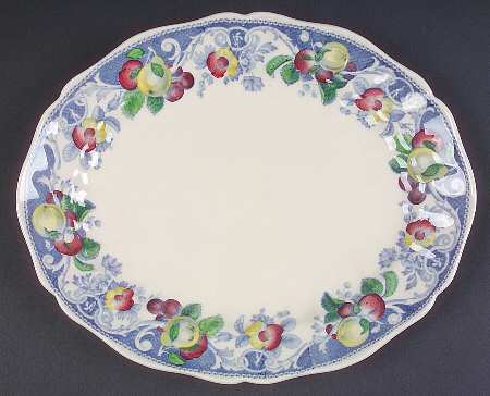 Pomeroy Blue, Multicolor 11" Oval Serving Platter