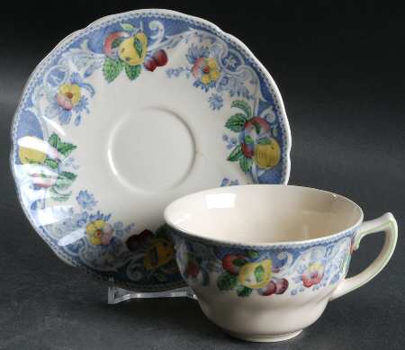 Pomeroy Blue, Multicolor Flat Cup & Saucer Set