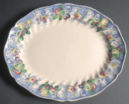 Pomeroy Blue, Multicolor 15" Oval Serving Platter