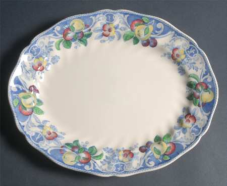 Pomeroy Blue, Multicolor 13" Oval Serving Platter