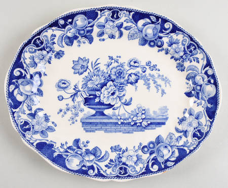Pomeroy Blue and White (D6323) 11" Oval Serving Platter