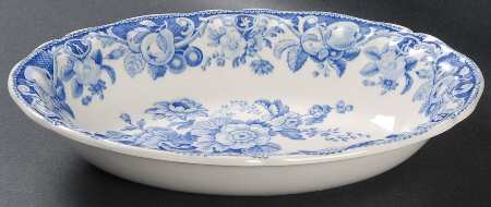 Pomeroy Blue and White (D6323) 9" Oval Vegetable Bowl