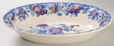 Pomeroy Blue, Multicolor 10" Oval Vegetable Bowl
