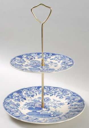 Pomeroy Blue, Multicolor 2-Tiered Serving Tray (Salad & Bread/Butter Plate)