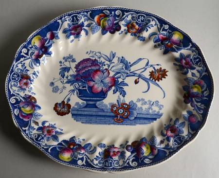 Pomeroy Blue, Multicolor 15" Oval Serving Platter