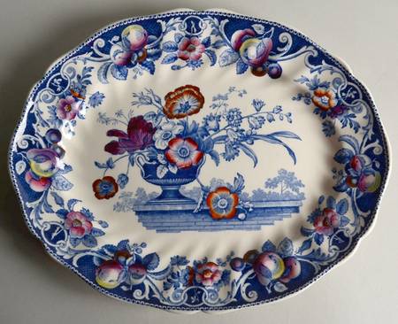 Pomeroy Blue, Multicolor 13" Oval Serving Platter