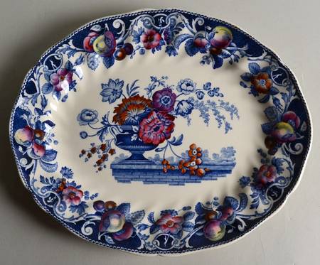 Pomeroy Blue, Multicolor 11" Oval Serving Platter