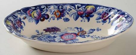 Pomeroy Blue, Multicolor 9" Oval Vegetable Bowl