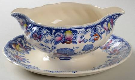 Pomeroy Blue, Multicolor Gravy Boat with Attached Underplate