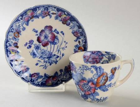 Pomeroy Blue, Multicolor Flat Demitasse Cup & Saucer Set