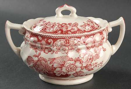 Pomeroy Red Sugar Bowl & Lid