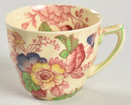 Pomeroy Red Multicolor (Center Design) Flat Demitasse Cup