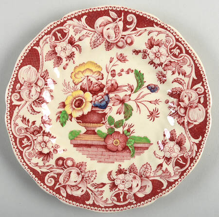 Pomeroy Red Multicolor (Center Design) Bread & Butter Plate