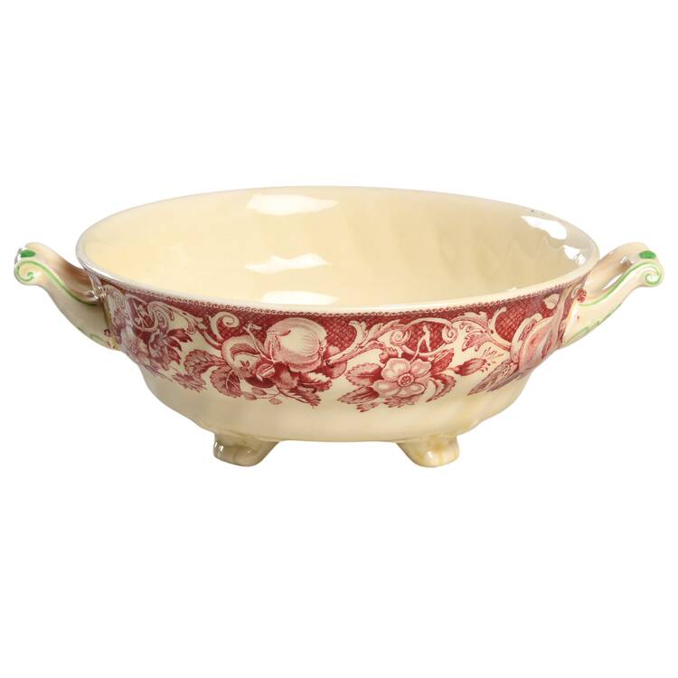Pomeroy Red Multicolor (Center Design) Round Vegetable No Lid