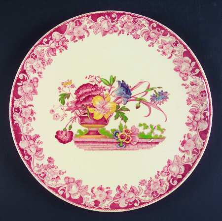 Pomeroy Red Multicolor (Center Design) 15" Chop Plate (Round Platter)