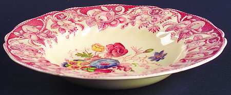 Pomeroy Red Multicolor (Center Design) Rim Soup Bowl