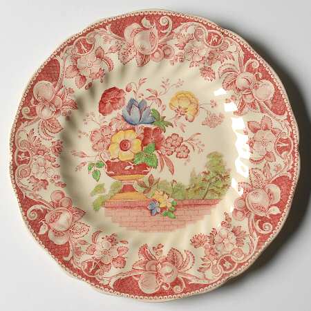 Pomeroy Red Multicolor (Center Design) Dessert/Pie Plate