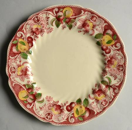 Pomeroy Red Multicolor (#D5471, No Floral Center) Salad Plate